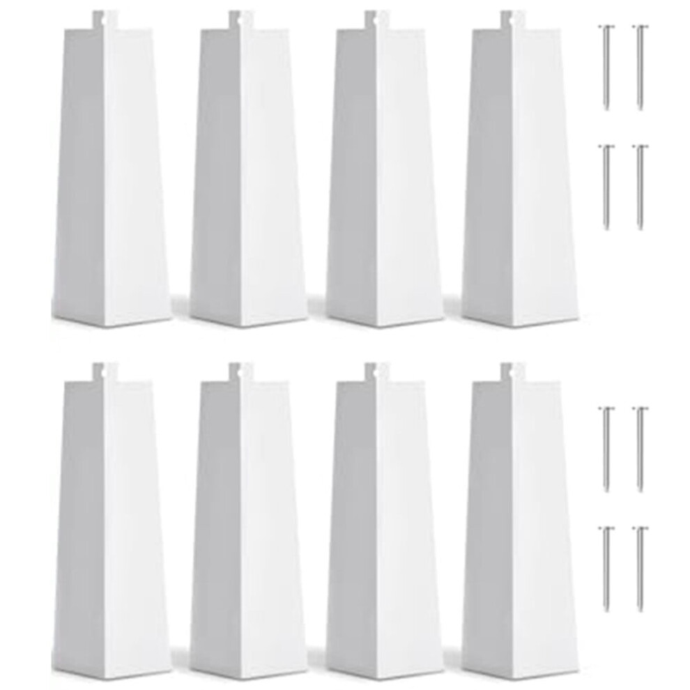 8Pcs 8 Inch Home Aluminum Outside White Siding Corners Covers Trim With 8 Nails 9353595680104