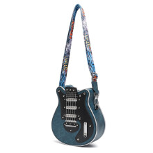 Taška cez rameno z umelej kože inšpirovaná gitarou s nastaviteľným popruhom, módna taška cez rameno pre pohodlné nosenie