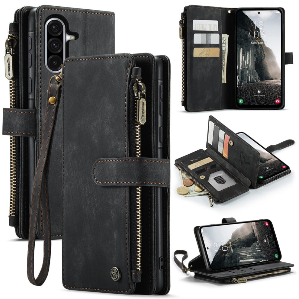 Caseme Wallet Case For Samsung Galaxy A56 5G Â Pu Leather Magnetic Flip, Lanyard Strap, Zipper Card Holder, 6.7" 9353595678781