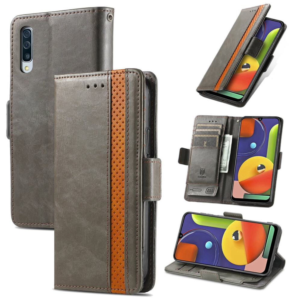 Samsung Galaxy A30s/A50s/A50 Leather Wallet Case Gray 9122141678564