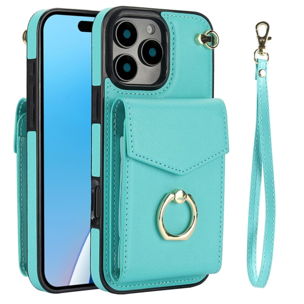 Pu Leather Wallet Case For Iphone 16 Pro Green 913211592038