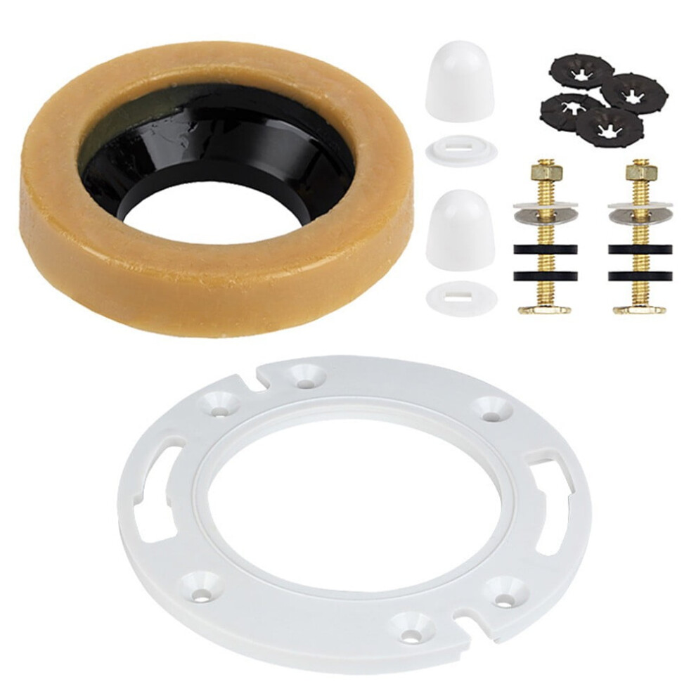 Toilet Flange Installation Kit With Wax Ring Seal And Mounting Hardware Set For Bathroom 9327961766334