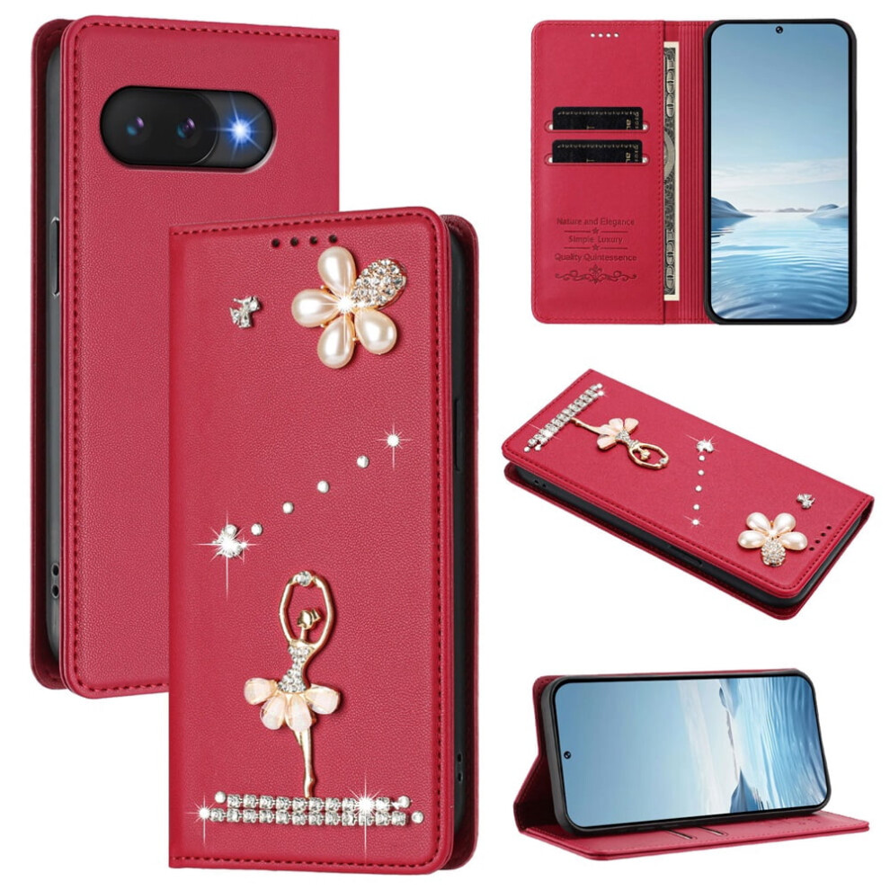 Rfid Blocking Ballet Girl Flip Wallet Leather Case With Card Holder & Magnetic Closure For Google Pixel 9A 9327961767294