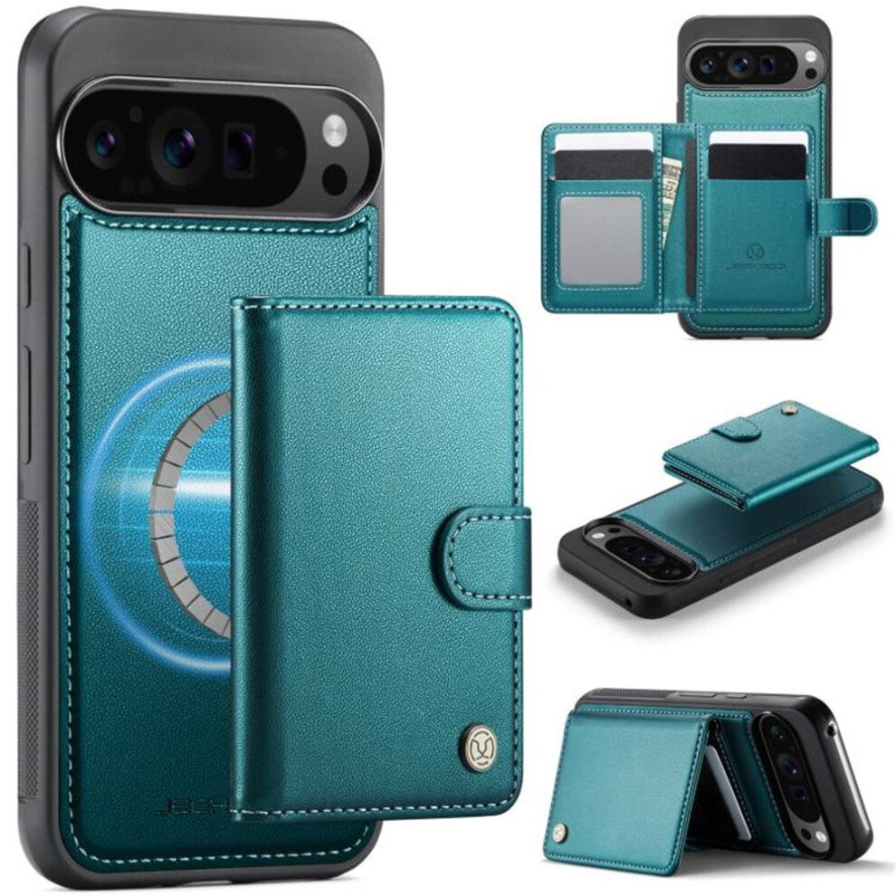 Jeehood Rfid-Blocking Case For Google Pixel 9 Pro Xl/10 Pro Xl, Magsafe-Compatible 2-In-1 Wallet With Kickstand & Snap Card Holder 9327961768864