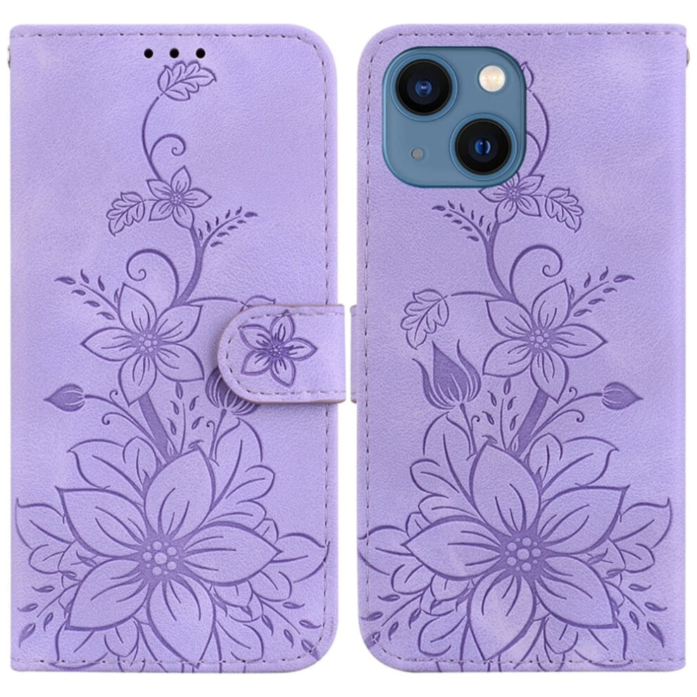 Pu Leather Flip Wallet Case For Iphone 13 6.1 Inch Purple 913211589533