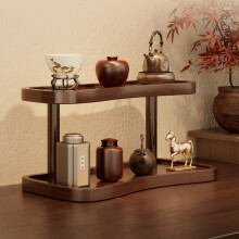 Coffee Station Organizer 2 Tier Wood Home Storage with Mugs Hooks - for Kitchen Countertops Coffee Bars - for Mugs Coffee Beans Syrup Cups Stirrers