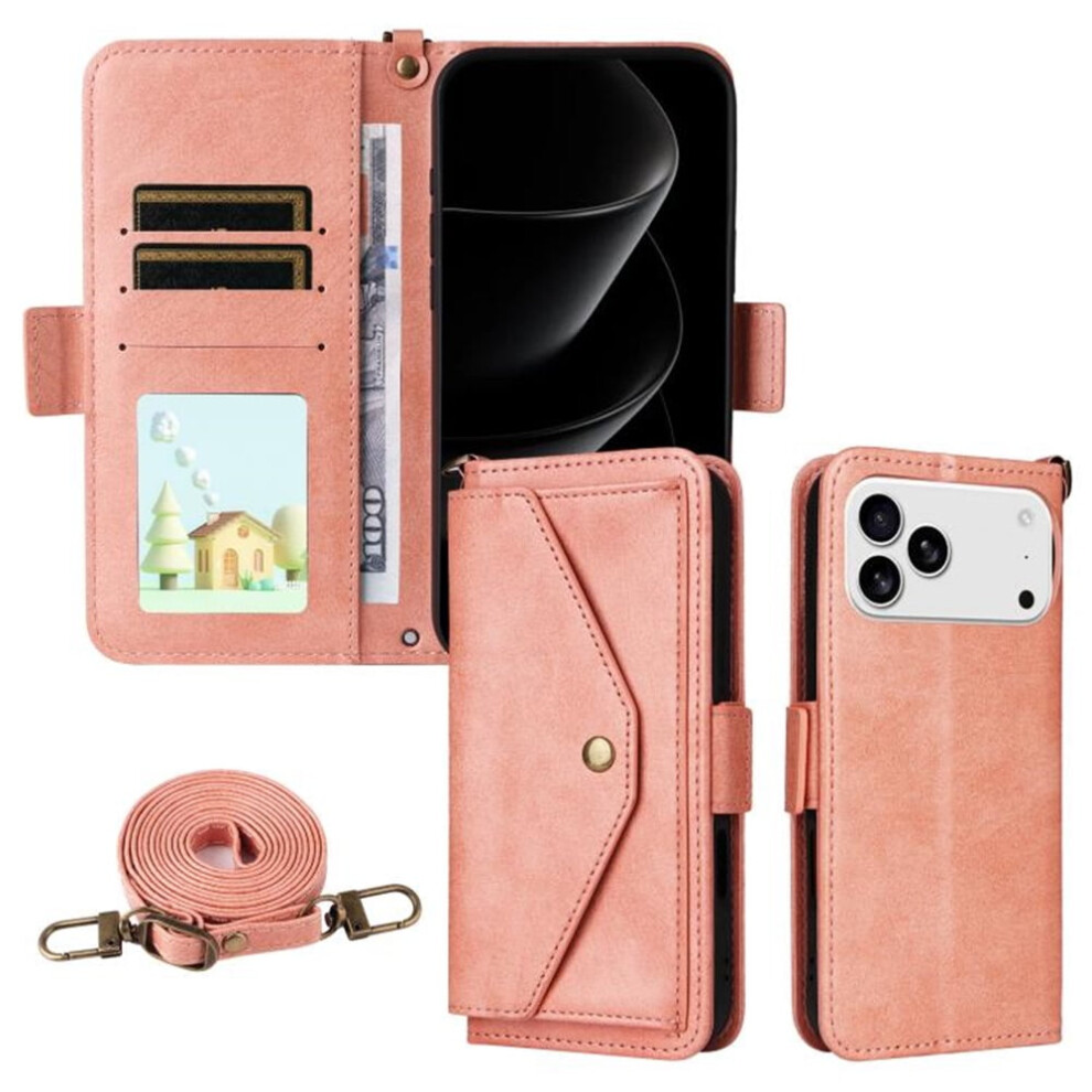 Leather Wallet Case For Iphone 17 Pro Max Pink 9122141680314