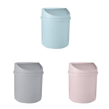 Mini Desktop Trash Can 6.69x5.12", Rotating Lid, Space-Saving PP Cylindrical Bin for Home, Kitchen, Office, Kids' Room