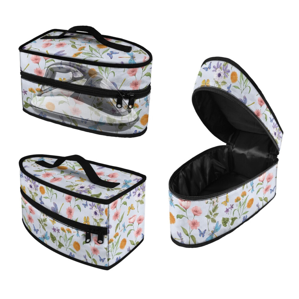 Dragonfly floral travel steamer carrier bag 11.8x6.69x5.5 in
