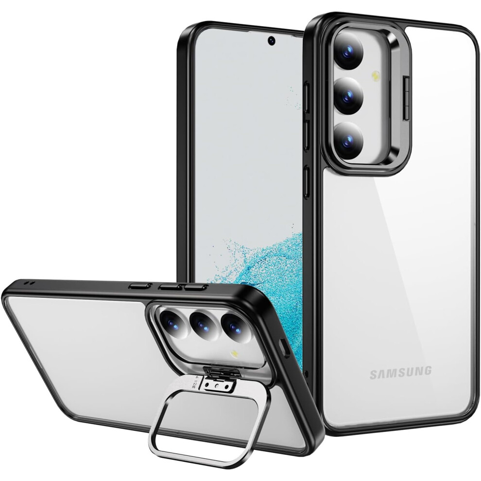 Compatible With Samsung Galaxy S24 Plus Clear Case Â Slim Tpu Translucent Shockproof Cover With Hidden Camera Kickstand, Black 9193271123590