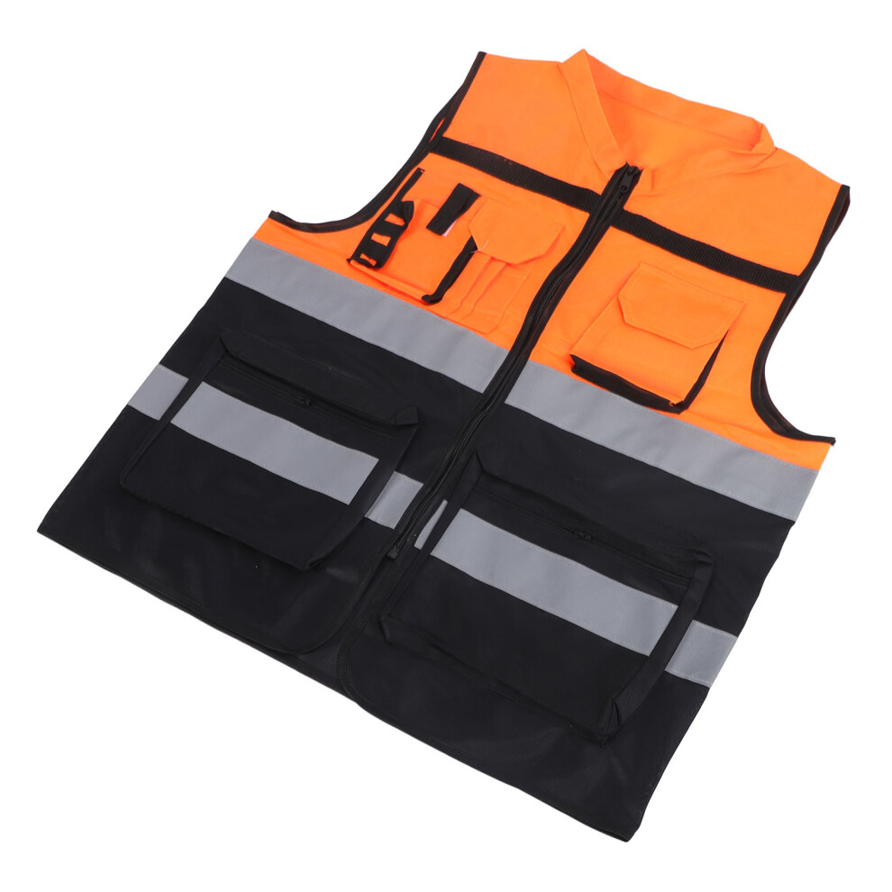 High Visibility Safety Vest Class 2 With Dual Tone Reflective Strips For Construction L 4951389493098