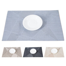 PVC Placemat for Dining Table, Washable Table Mats, Easy to Clean Anti-Slip Place Mats, 11.8" x 18" - Geometric Pattern Insulation Pad
