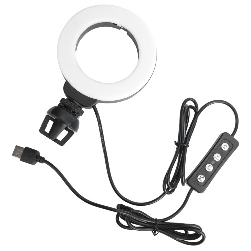 Φωτισμός μακιγιάζ, Δακτύλιος LED, Φωτισμός κάμερας web, Ρυθμιζόμενη φωτεινότητα, 3 2