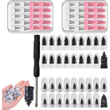 Tire Repair Rubber Nails Kit (2 Sizes), Screw-in Plugs, Vacuum Mending Nails with Box & Screwdriver – Compatible with Standard Tires