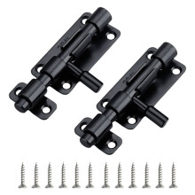 2Pcs Stainless Steel Sliding Latch Lock with Screws,Door Bolt Lock for Garden Gate,Bathroom,Bedroom Security