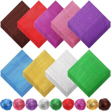 100-Pack 8cm Square Colored Aluminum Foil Sheets, DIY Candy Wrapping Paper for Homemade Crafts and Decor