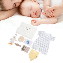 White Newborn Baby Gifts Basket: Clothes & Toys