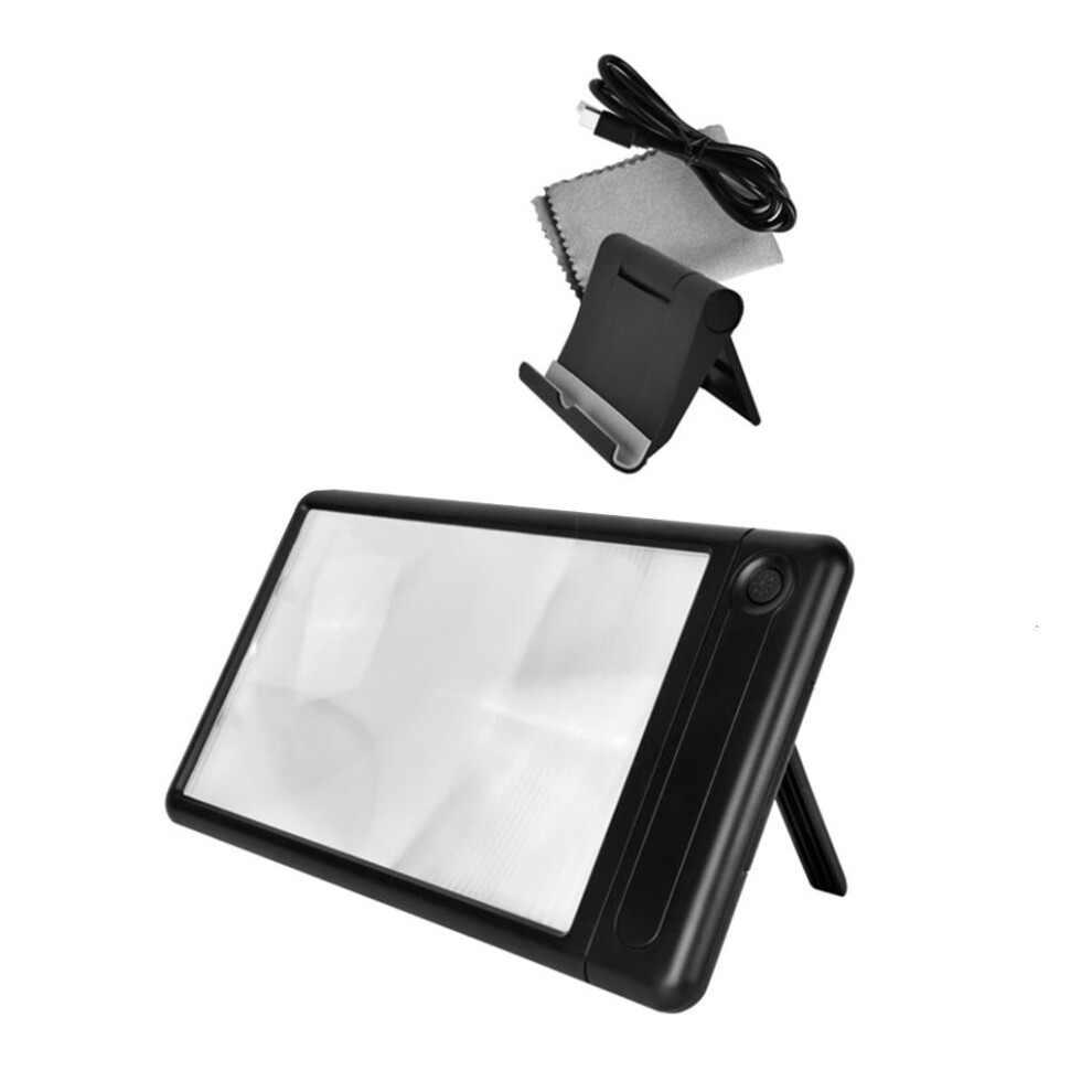 Light Magnify Glass 4Times Magnifier With Adjustable Brightness Led And Stand Suitable For Elderly Detailed Viewing