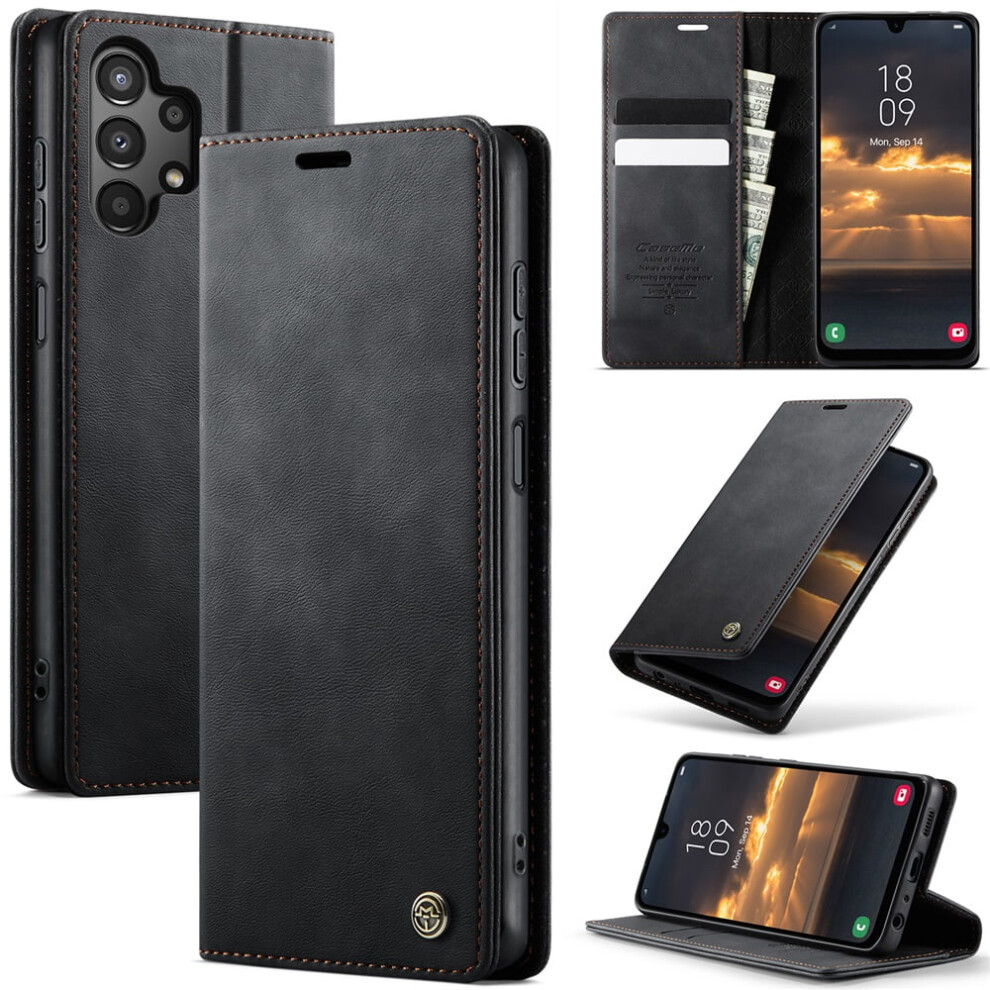 Caseme Calf Leather Wallet Case For Compatible With Samsung Galaxy A04 6.5", Rfid Blocking, Magnetic Closure, Card/Cash Slots, Kickstand, Shockproof, 9353595679443