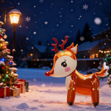 Reindeer Foil Balloons with Gifts 22.44 Inch Inflatable