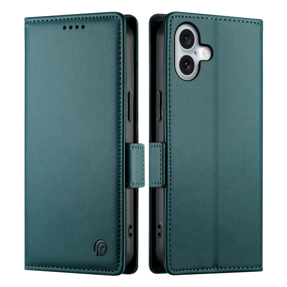 Wallet Case For Iphone 16 6.1" (2024), Pu Leather Folio With Magnetic Closure, Card Holder & Kickstand Â Dark Green 9482726163053