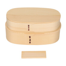 Bento tradicional estilo Magewappa, madera compuesta de doble color para mayor seguridad y durabilidad, caja bento de fácil manejo, perfecta para la
