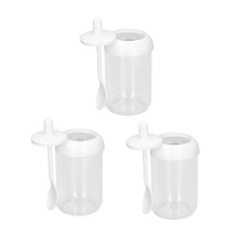 Spice Jars with Spoon, Elegant Kitchen Storage, ABS and PC Material, Widely Application - Suitable for Restaurants, Kitchens, Hotels, Durable