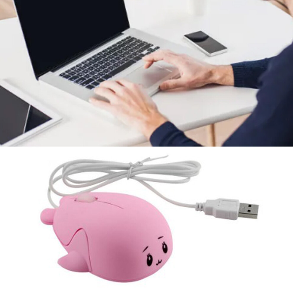 Cute Cartoon Wired Mouse - Ergonomic Abs Usb Computer Mouse For Laptop/Desktop 4901387362087