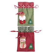 Party Favor Wrapping Supplies, Linen Fabric, 3D Decorative Gift Bags, Flax Material Gift Sacks, Drawstring Christmas Bags, Reusable Wine Bottle Bags,