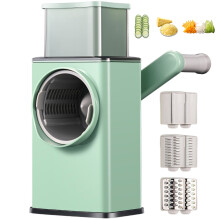Effortless Food Prep: Manual Cheese Shredder With Stainless Steel Blades, Ensuring Suction Base Stability & Easy Clean