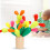 Ξύλινο παιχνίδι στοίβαξης Montessori Toys Rainbow Cactus με στοιχεία παζλ ισορροπίας και 2