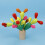 Ξύλινο παιχνίδι στοίβαξης Montessori Toys Rainbow Cactus με στοιχεία παζλ ισορροπίας και 5