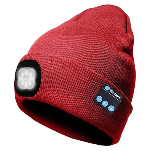 Unisex καπέλο Bluetooth με φως, επαναφορτιζόμενα ασύρματα ακουστικά USB 4LED, καπέλα