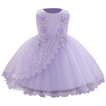 Ärmelloses Paillettenkleid für Babys und Mädchen, Prinzessinnenkleid für Kleinkinder, Hochzeits- und Geburtstagskleid, Lila, 2-3 Jahre