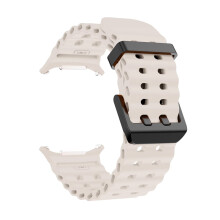 Originales Marine-Silikon-Sportarmband, kompatibel mit Samsung Galaxy Watch Ultra 47 mm (Starlight)