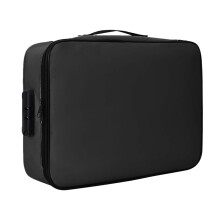 Feuerfeste Dokumentenbox mit Schloss, wasserdichter und tragbarer Safe für Dokumente/Laptop – Schwarz, geeignet für Zuhause/Büro