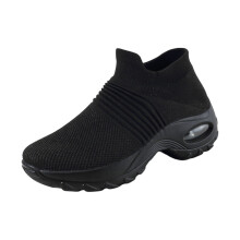 Willtoo Damen-Orthopädie-Sneaker, bequeme Slipper mit Luftpolsterung, schwarz, Größe 40 (US 8), geeignet für orthopädische Bedürfnisse
