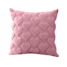 Capas de Almofada Decorativas para o Dia dos Namorados, 45x45cm, com Estampa de Coração e Detalhes em Pelúcia.