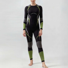 asdoklhq Thermisch ondergoed voor dames, winter, ronde hals, strak model, geschikt voor skiën en sporten, ademend, effen kleur, warmhoudend,