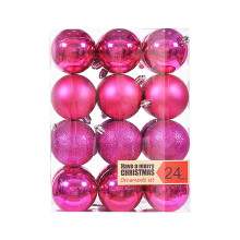 24 bruchsichere Weihnachtskugeln, 3 verschiedene Ausführungen, 3 cm Durchmesser, für Weihnachtsbaum, Feiertage, Hochzeiten und Partys – passend