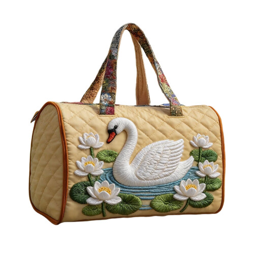 Bolsa de viagem acolchoada, bolsa de viagem retrô feita à mão para o dia a dia, bolsa de lona divertida para compras e trabalho (16*8*8 polegadas,