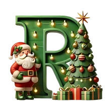 Ornamente pandantive personalizate pentru brad de Crăciun cu 26 de inițiale, decor de Crăciun verde și cadouri pentru copii – Compatibile cu