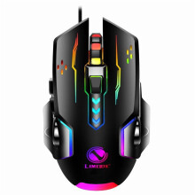 USB-gamingmuis met snoer, mechanische muis met USB-verlichting, verstelbare optische gamermuis voor pc-computerspellen.