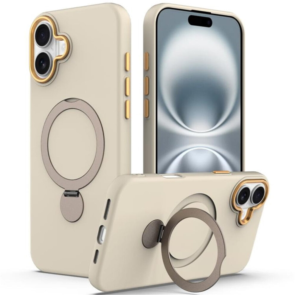 Iphone 16 Plus Case – Magsafe Compatible, Military-Grade Shockproof With Invisible Magnetic O-Ring Stand, Apricot 9482726165958