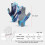 Microfiber Leather Gloves 40g, Blue/Gray, M/L/XL 10
