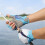 Microfiber Leather Gloves 40g, Blue/Gray, M/L/XL 6