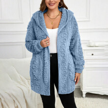 Cappotti in pile da donna, giacche calde con cappuccio e cerniera, maglioni termici effetto orsetto, capi comodi per l'autunno con tasche, adatti al