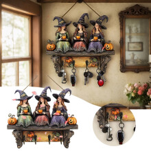 Boheemi Halloween-noita ja puinen kurpitsa -seinäkoriste – maalaistalo, keittiö, syksy, kiitospäivä, sisätilat – yhteensopiva Halloweenin