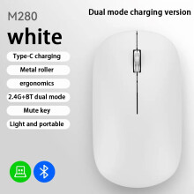 Draadloze Bluetooth-muis met dubbele modus, instelbare DPI, 2.4G Type-C, oplaadbaar, stil, ergonomisch, Morandi draagbare kantoormuis 2025