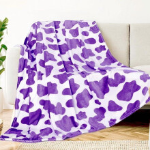 Hot Pink Cow Print Flannel Fleece Throw Blanket 60x80 Inch